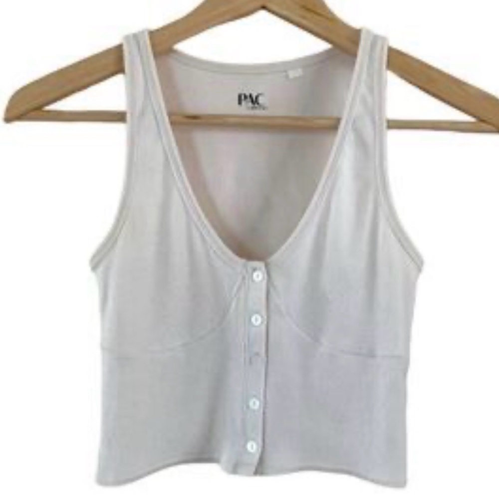PacSun White Button-Up Crop Top